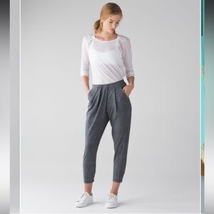 Lululemon &go Keepsake Pant Heathered Texture‎ Printed Greyt Deep Coal Sz 8